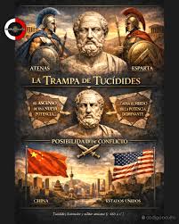 La Trampa de Tucídides es un concepto de la historia y la ciencia política  que explica por qué aumenta el riesgo de confl¡cto cuando una potencia  emergente desafía a una potencia dominante.