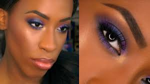 purple eye makeup on dark skin