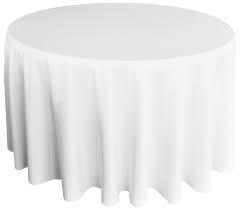 Lay the tablecloth flat while it is still warm and use hands to press out the wrinkles while the plastic is still warm. 120 Inch Round Polyester Tablecloth White