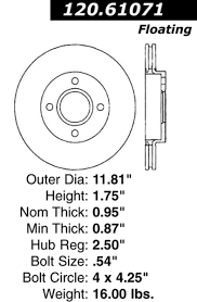 Front C Tek Brake Rotor Ford Focus 121 61071 121 61071 39 50 Auto Brake Center Brake Pads Rotors All Cars All Models Free Local Delivery