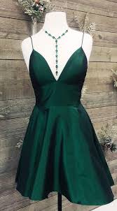 Straps Hunter Green Short Homecoming Dress Simple Prom Dress Dark Green Prom Dresses Short Green Dress