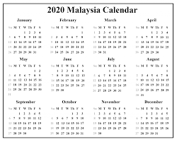 Public holidays in malaysia 2020. Malaysia Calendar 2020 Printable Calendar Wine