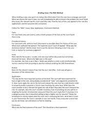 ﻿ the irac method of case analysis. Briefing Cases The Irac Method When Briefing A Case Your Goal