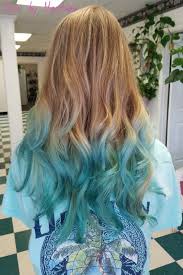 Teal Mermaid Hair Ombre Hair Dye Tips Colored Hair Tips Ombre Hair Blonde