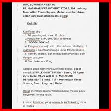 Cara melamar lowongan kerja di matahari mall 2. Lowongan Kerja Walk In Interview Pt Matahari Departement Store Tbk Medan 2019 Loker Medan Desember 2019