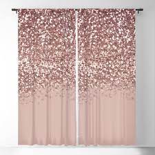 Buy Glam Rose Gold Pink Glitter Gradient Sparkles Blackout Curtain By Nlmiller07art Worldwide Shipping Ava Glitter Room Rose Gold Room Decor Rose Gold Bedroom