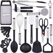 It conducts heat well, retains heat for a long period of time, and won't corrode or rust either. Zulay 23 Piece Nylon Kitchen Utensils Nylon Stainless Steel Cooking Utensils Set Best Kitchen Tools Of Flexible Non Stick Kitchen Utensils For Cooking Buy Online At Best Price In Uae