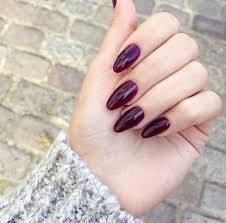 Almond Shaped Acrylic Nails With Black Tips Oval Acrylic Nails Dark Berry Colour Acrylics Nails Burgundy Nails Oval Nails Oval Acrylic Nails
