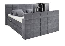 Fernseher verstecken stoff / simsalabim so verstecken sie router stromzahler und co : Denver Boxspringbett 180x200cm Stone Inkl Motor Motorisierte Tv Halterung Gunstig Mobel Kuchen Buromobel Kaufen Froschkonig24