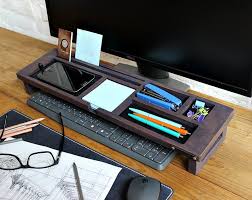Wood Desk Organizer Oak Desk Accessories Exl Col Office Desk Storage Keyboard Rack Unique Gift For All Office Multiuse Organizer Desk Accessories Desk Organization Wood Desk