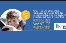 Reflechissez Avant De Partager Sur Facebook Mode D Emploi Reflechir Citoyennete Numerique Affiche