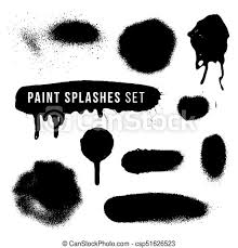 Vector Spray Paint Splatter Texture Vector Various Black Monochrome Spray Paint Splashes Decorative Realistic Texture Set Canstock