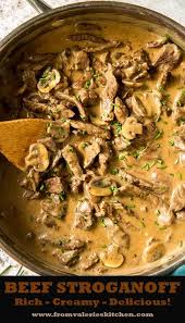 Melt In Your Mouth Strips Of Sirloin And Sliced Cremini Mushrooms Melded With A Rich Cre Sliced Beef Recipes Beef Stroganoff Easy Slow Cooker Beef Stroganoff