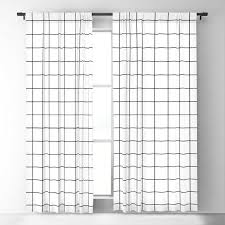 Black And White Blackout Curtains Grid Simple Line White Minimalist Blackout Curtain By Beautifulhomes Society6 Blackout Curtains Blackout Drapes Curtains