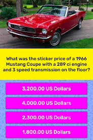 Apr 08, 2021 · ultimate october trivia questions and answers. What Was The Sticker Price Of A 1966 Trivia Answers Quizzclub
