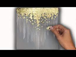These gold leaf striped vases are the perfect project for painting on glass. Abstract Acrylic Painting Technique Using Gold Leaf Youtube