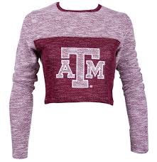 Texas A M Terry Crop Top Lojobands Com