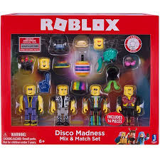 Roblox Action Collection Disco Madness Four Figure Pack Includes Exclusive Virtual Item Walmart Com Roblox Disco Get The Party Started