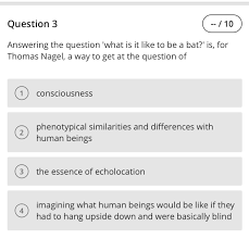 Critique on thomas nagel's what it is like to be a bat? Solved Question 3 Answering The Question What Is It Like Chegg Com