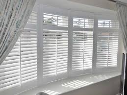 All of our window shutters and frames are made from. Bay Window Plantation Shutter 1