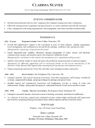 Job seekers in more conservative fields should choose a more subdued resume template. Resume Sample For Events Coordinator Teacher Event Planner Resume Resume Examples Resume Template Examples