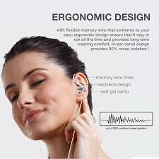 ROCUSO Noise-Isolating Musician's in Ear Monitor, Wired Over Ear Stereo  Bass Headphones with Microphone, Waterproof Sport Earbuds for Running,  Jogging, Earphones for iPhone, Samsung, Android, Clear : Amazon.in:  Electronics