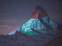 47 22 indian flag tricolor. Coronavirus Matterhorn Mountain In Swiss Alps Lights Up With Indian Flag In Show Of Solidarity The Economic Times