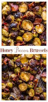Crispy Honey Mustard Brussels Sprouts With Bacon Baker By Nature Recipe In 2020 Brussels Sprouts Recipe Bacon Brussel Sprouts Brussel Sprouts