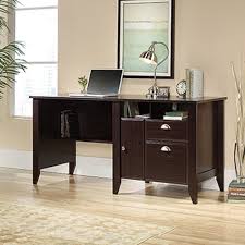 Papers and computer cabinet features available for small. Shoal Creek Computer Desk In Jamocha Wood Sauder 422194