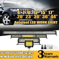 Autofeel Led Light Bar 4 7 9 12 15 17 20 23 30 36 44 Led Work Light With Lens Dual Row Large Led Chips For Pickup Utb Lights Bar Light Ledlight Led Light