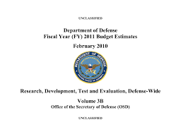 Department Of Defense Fiscal Year Fy 2011 Budget Estimates