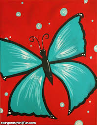 How To Paint A Butterfly Acrylic Painting For Beginners Easy Peasy And Fun Canvas Painting Diy Butterfly Painting Kids Canvas Painting