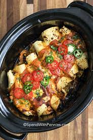 Slow Cooker Enchiladas Are A Quick And Easy Way To Feed A Crowd Using Leftover Chicken Mix Slow Cooker Enchiladas Easy Slow Cooker Chicken Enchilada Recipes