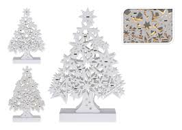 Tannenbaum Weiß Holz Led Warmweiß H 33 Cm Weihnachtsbaum Weihnachtsdeko Batterie