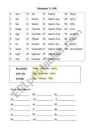 Once completed, choose the most interesting solution and . Write The Numbers 1 100 Esl Worksheet By Et3396