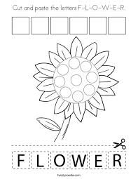 300+ free coloring page downloads! Cut And Paste The Letters F L O W E R Coloring Page Twisty Noodle
