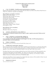 Board Meeting June 19, 2019 MINUTES A. CALL TO ORDER