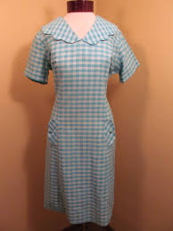 Vintage 1960s Blue Check Peter Pan Collar Dress 1960s Large Etsy Peter Pan Collar Dress Collar Dress Large Dress