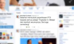2.3 calon dibenarkan menduduki ujian. Najib Ucap Selamat Berjaya Kepada Pelajar Menduduki Pt3