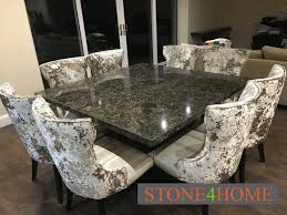 Cambria Quartz 1600mm Square Dining Table Complemented By 8 Of Our Cara Style Dining Chairs With Granite Dining Table Square Dining Tables Stone Dining Table