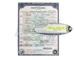 County Of Alameda License And Certificate Of Marriage Signed By Patrick O Connell Alameda County Marriage Signs California State