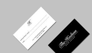 Appointment business card for a professional hair stylist or hair salon buy now. The Hudson Hair Salon Business Cards Reeder Web Design
