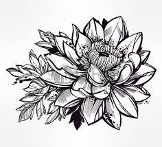 Lotus Flower Tattoo Designs Vector Set Of Hand Drawn Lotus Flower Lily Motif Tattoo Design Elem Lotus Flower Tattoo Design Lotus Flower Tattoo Flower Tattoo
