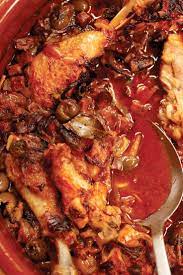 Braised Chicken With Salami And Olives Recipe Recipe Olive Recipes Braised Chicken Braised