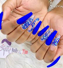 50 Fabulous Sparkly Giltter Acrylic Blue Nails Design On Coffin And Stiletto Nails To Try Now Page 4 Of 54 Latest Fashion Trends For Woman Blue Acrylic Nails Blue Nail Designs Blue Coffin Nails