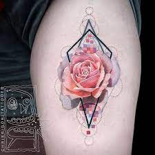 Geometric flower tattoo sleeve a sleeve composed of geometric shapes and patterns is an incredibly intricate, complex design that begs for further investigation. Fabuous Geometric Rose Watercolor Tattoos Populargeometrictattoos Pink Rose Tattoos Tattoos Geometric Tattoo