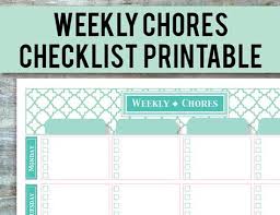 chore chart printable editable pdf kids weekly reward