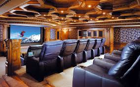Black Leather Padded Sectional Sofa Home Cinema Movie Theater Interior Design Hd Wallpaper Wallpaper Flare