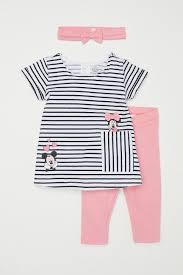 3 Parcali Pamuklu Set Pembe Orman Cocuk H M Tr Kucuk Kiz Kiyafetleri Cocuk Giyim Baby Outfits