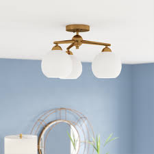 Find lighting you love at hayneedle, where you can buy online while you explore our room designs and curated looks for tips, ideas & inspiration to help you along the way. Wrought Studio Eveleth 3 Light 16 Chandelier Style Globe Semi Flush Mount Reviews Wayfair